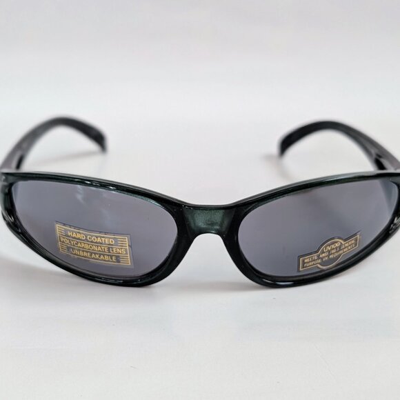 NWT Vintage 90's PC Rectangle Sport Wrap Sunglasses (C. Green/S. Black) - Picture 1 of 5